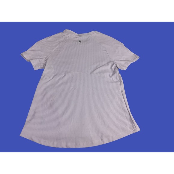 Spyder Active Womens White Ribbed Athletic Short Sleeve Shirt Size S/P - Picture 2 of 8